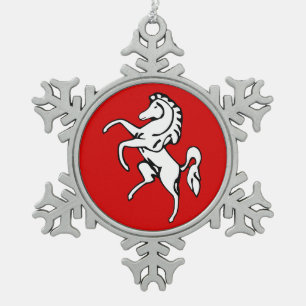 Pewter Snowflake Ornament with Kent County Flag