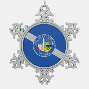 Pewter Snowflake Ornament with Las Vegas Flag