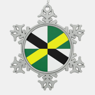 Pewter Snowflake Ornament with Monterey Flag