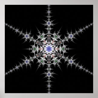Pewter Snowflake Poster