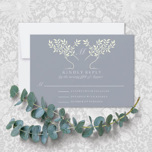 Pewter Tree of Life Wedding RSVP Card