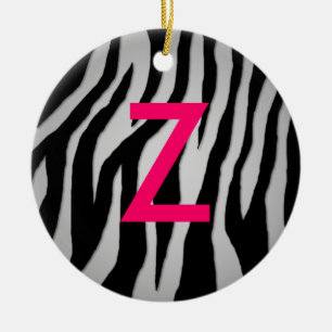 Pewter Zebra Ceramic Tree Decoration