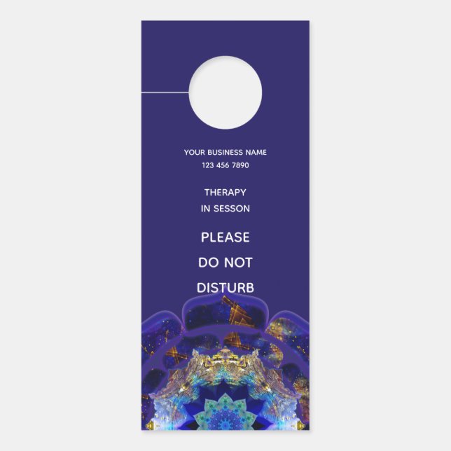 Peyote Sky Mandala Metaphysical Navy Door Hanger (Front)