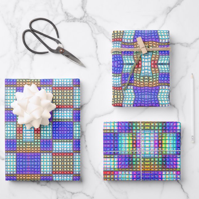 Peyote Stitch Mosaic Beading Tile Seamless Pattern Wrapping Paper Sheet (Front)
