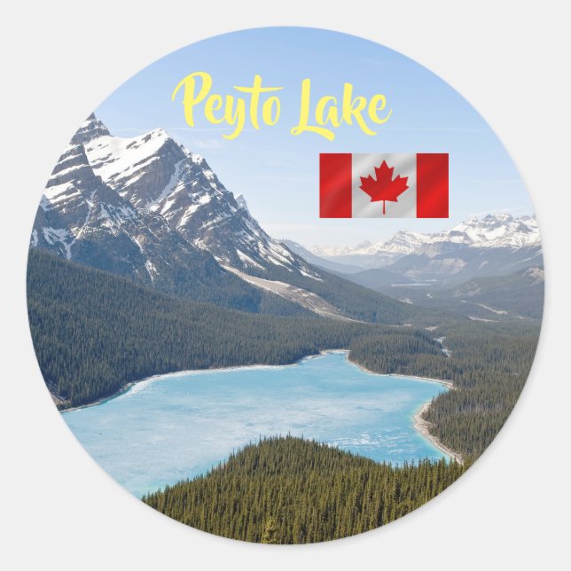 Peyto Lake - Banff National Park, Alberta, Canada Classic Round Sticker (Front)
