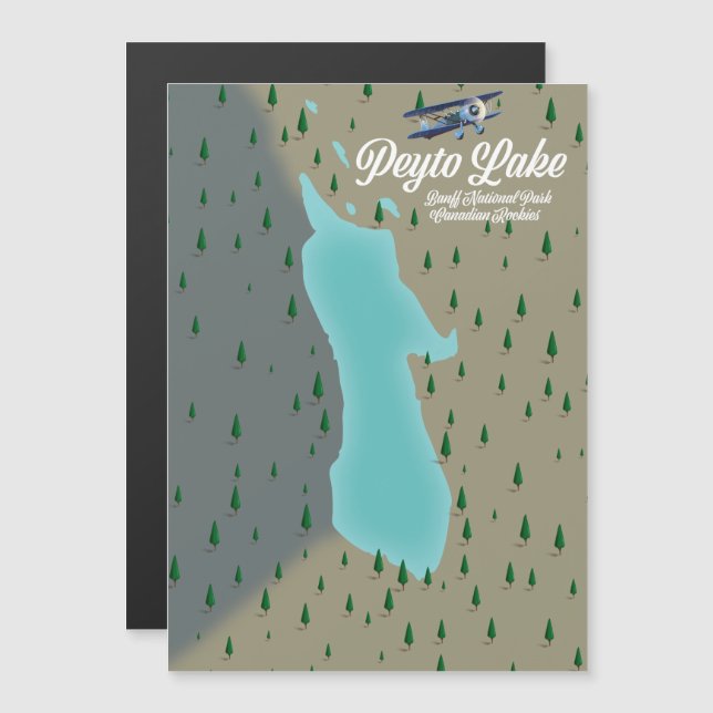 Peyto lake Canadian Rockies map (Front/Back)