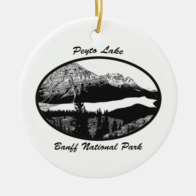 Peyto Lake Ceramic Tree Decoration (Front)