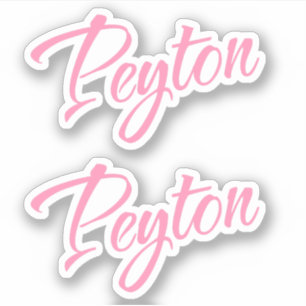 Peyton Decorative Name in Pink x2 Sticker