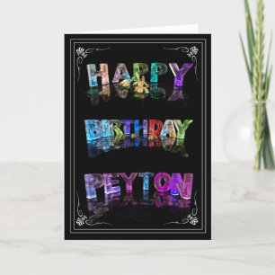 Peyton -  Name in Lights greeting card (Photo)