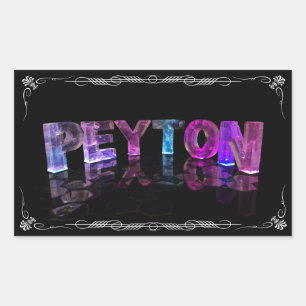 Peyton  - The Name Peyton in 3D Lights (Photograph Rectangular Sticker