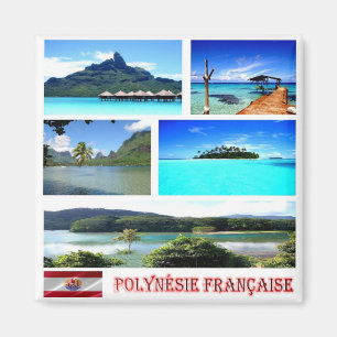 PF - French Polynesia - mosaic collage Magnet