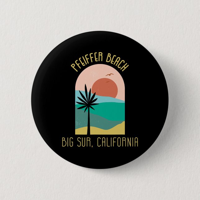 Pfeiffer Beach Big Sur California - Boho Vacation  6 Cm Round Badge (Front)