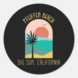 Pfeiffer Beach Big Sur California - Boho Vacation Classic Round Sticker