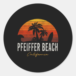 Pfeiffer Beach California Palms Vacation Surf Sund Classic Round Sticker