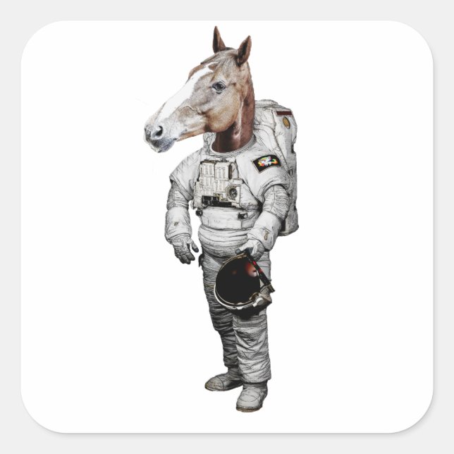 Pferd Astronaut Sticker (Front)