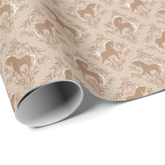Pferde mit floralen Elementen Wrapping Paper