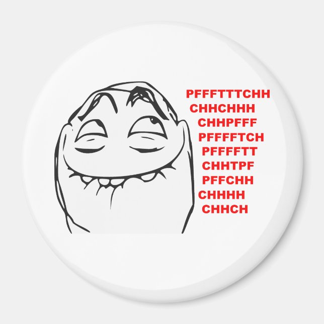 PFFTCH Laughing Rage Face Comic Meme Magnet (Front)