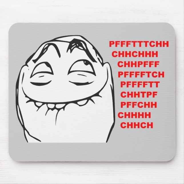 PFFTCH Laughing Rage Face Comic Meme Mouse Mat (Front)