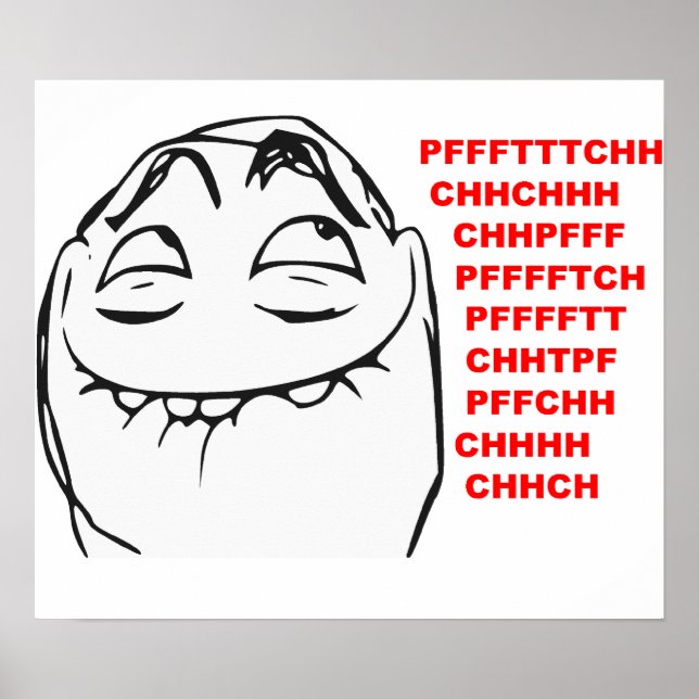 PFFTCH Laughing Rage Face Comic Meme Poster (Front)