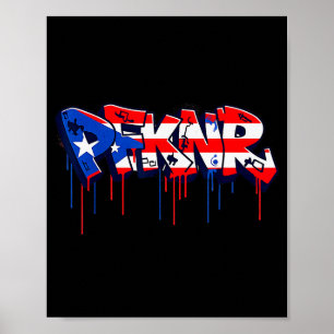 Pfknr Puerto Rico Flag Graffiti Coquí Heritage Poster