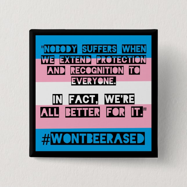 PFLAG OKC #WontBeErased Button (Front)