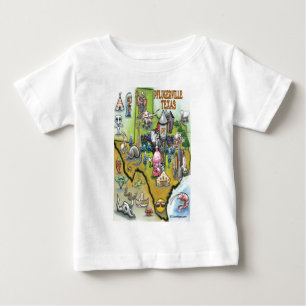Pflugerville Texas Cartoon Map Baby T-Shirt