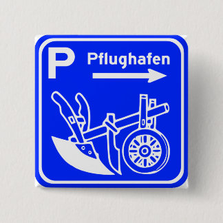 Pflughafen Schild Highway Sign 15 Cm Square Badge