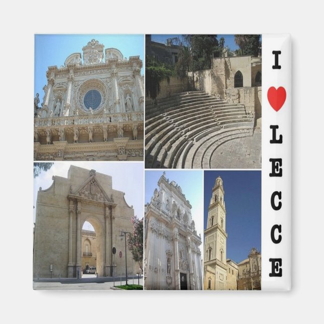 PGL031 LECCE, SALENTO, I Love, Apulia, Fridge Magnet (Front)
