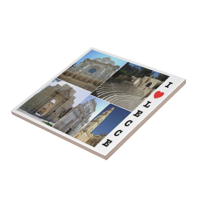 PGL031 LECCE, SALENTO, I Love, Apulia, Tile (Side)