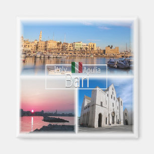 PGL043 BARI, sunset panorama Saint Nicholas Fridge Magnet