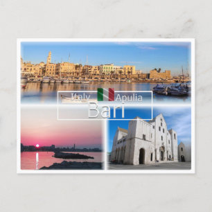 PGL043 BARI, sunset panorama Saint Nicholas, Postcard