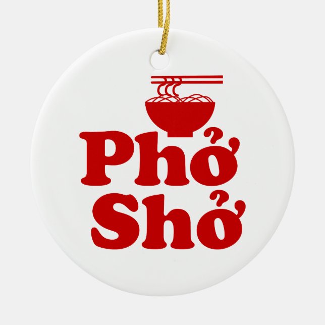 Phở Shở Ceramic Tree Decoration (Front)
