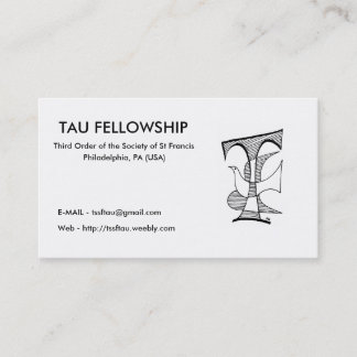 Ph-01, TAU FELLOWSHIP, Third Order of the Socie... Business Card