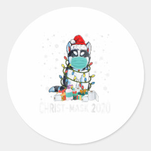 Ph Christmas 2020 Siberian Husky Quaran Classic Round Sticker