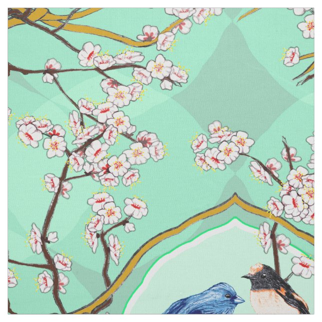PH&D Bluebird Vignette Toile Fabric Emerald (Swatch)