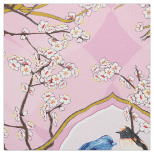 PH&D Bluebird Vignette Toile Fabric Iris Pink