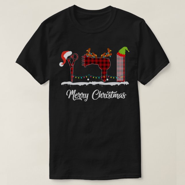 Ph Funny Hair Stylist Merry Christmas Pajama Costu T-Shirt (Design Front)