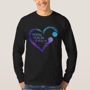 Ph Mental Health is Health Cute Heart Semicolon T-Shirt