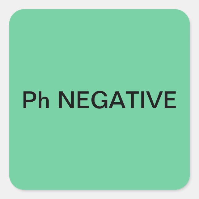 Ph Negative Medical Chart Labels (Front)