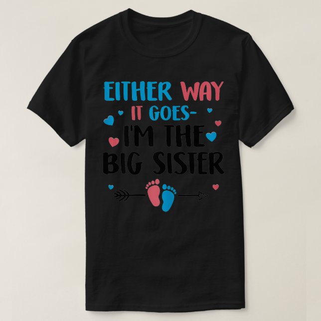 Ph New Big Sister Pregnancy Annoucement Costume Si T-Shirt (Design Front)