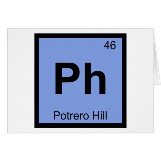 Ph - Potrero Hill San Francisco Chemistry Symbol (Front Horizontal)