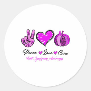 Ph Pumpkin Ribbon Rett Syndrome Awareness Month Co Classic Round Sticker