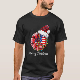 Ph Red Plaid Peace Sign Hippie Xmas Lights America T-Shirt