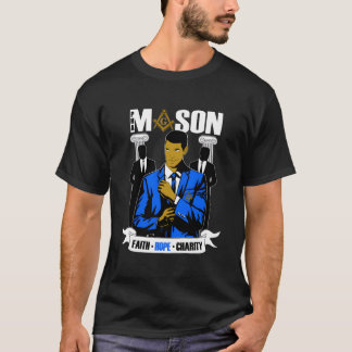 Pha Mason Faith Hope Charity Brothers Blue Lodges T-Shirt