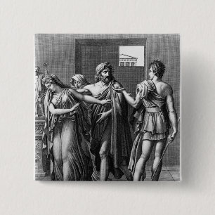 Phaedra, Theseus and Hippolytus 15 Cm Square Badge
