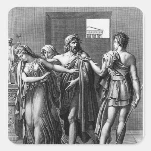 Phaedra, Theseus and Hippolytus Square Sticker