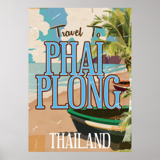 Phai Plong thailand vintage travel poster art.