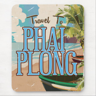 Phai Plong thailand vintage travel poster art. Mouse Mat
