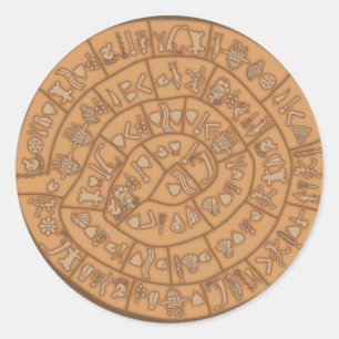 Phaistos disc classic round sticker