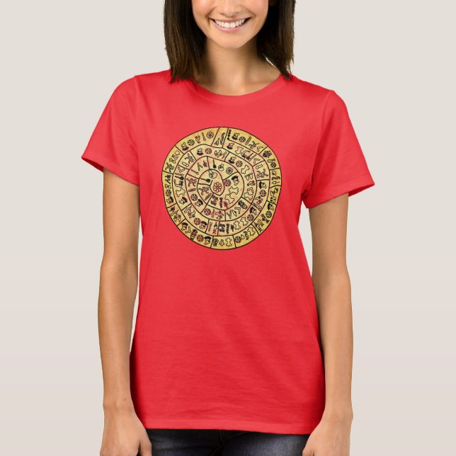 Phaistos Disc from Minoan Crete  Distressed T-Shir T-Shirt (Front)